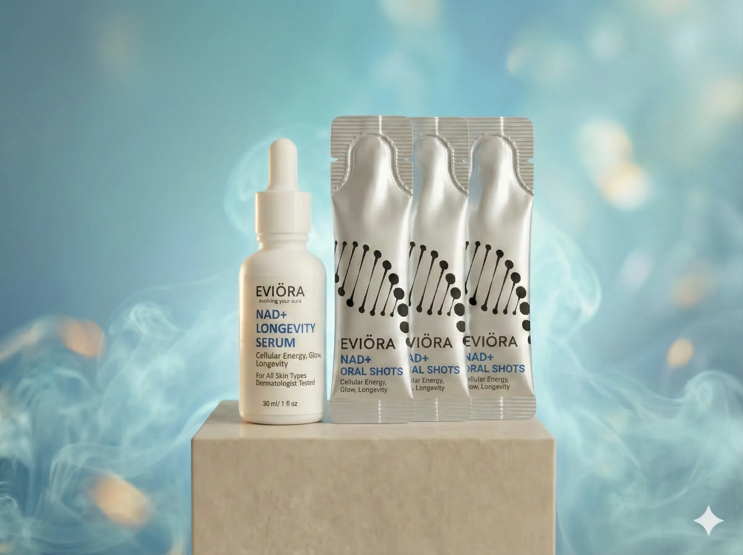 EVIÖRA NAD+ bundle with serum and oral shots
